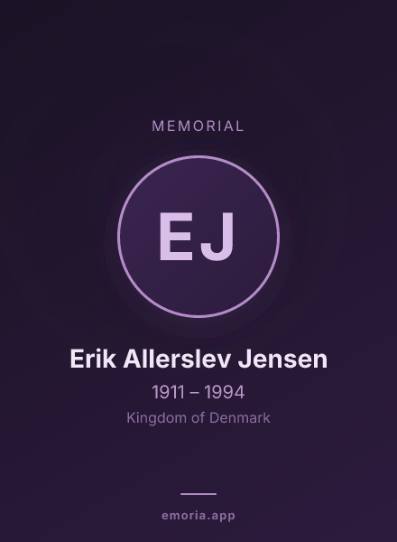 Memorial portrait of Erik Allerslev Jensen