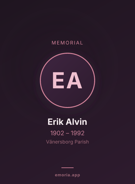 Memorial portrait of Erik Alvin