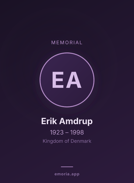 Memorial portrait of Erik Amdrup