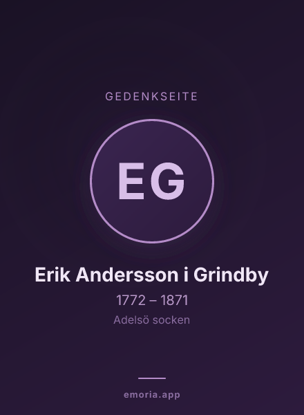 Gedenkportrait von Erik Andersson i Grindby