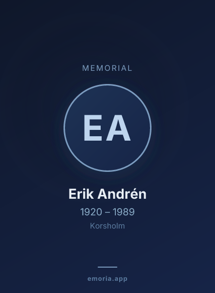 Memorial portrait of Erik Andrén