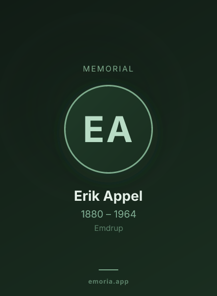 Memorial portrait of Erik Appel