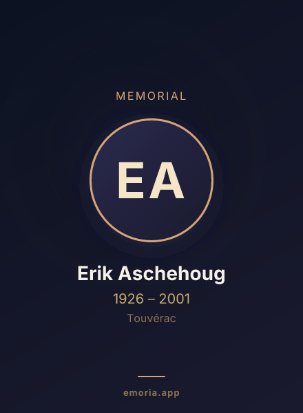 Memorial portrait of Erik Aschehoug