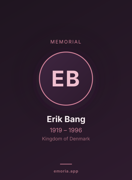 Memorial portrait of Erik Bang