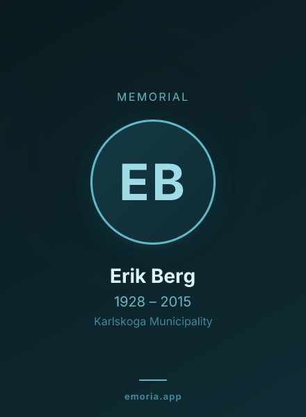 Memorial portrait of Erik Berg