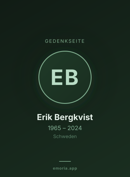 Gedenkportrait von Erik Bergkvist