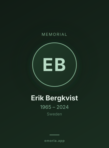 Memorial portrait of Erik Bergkvist