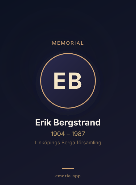 Memorial portrait of Erik Bergstrand