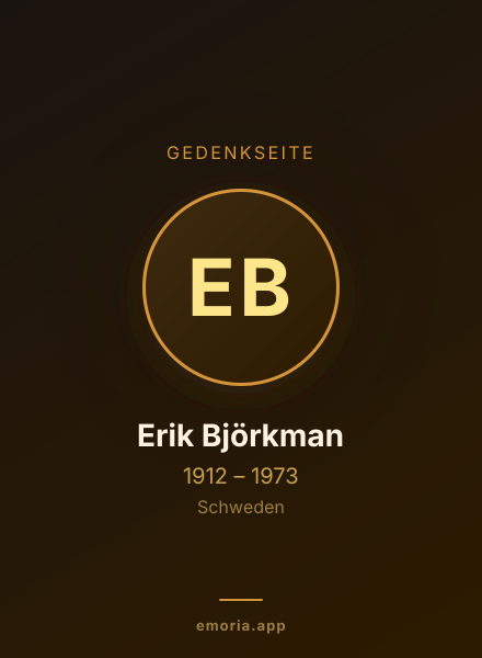 Gedenkportrait von Erik Björkman