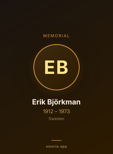 Memorial portrait of Erik Björkman