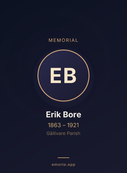 Memorial portrait of Erik Bore