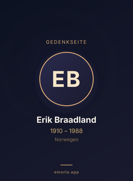 Gedenkportrait von Erik Braadland
