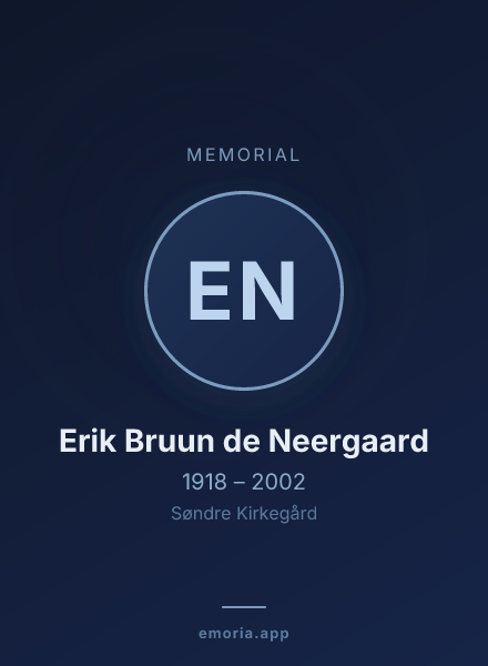 Memorial portrait of Erik Bruun de Neergaard