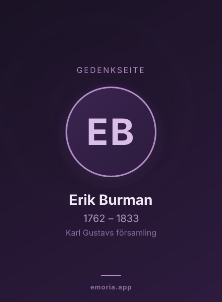 Gedenkportrait von Erik Burman
