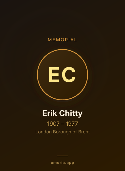 Memorial portrait of Erik Chitty