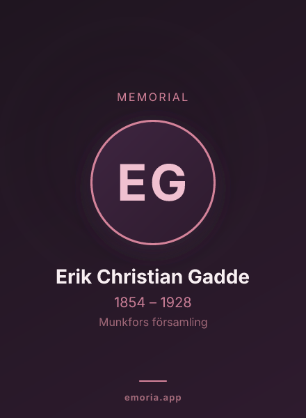 Memorial portrait of Erik Christian Gadde