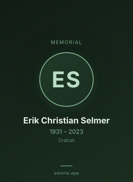 Memorial portrait of Erik Christian Selmer