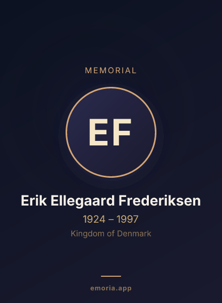Memorial portrait of Erik Ellegaard Frederiksen