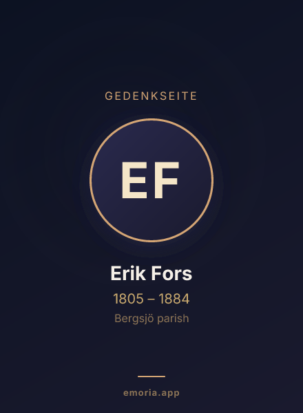 Gedenkportrait von Erik Fors