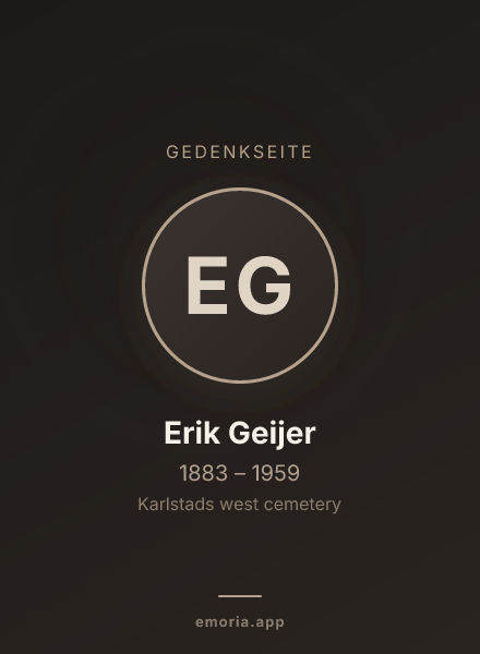 Gedenkportrait von Erik Geijer