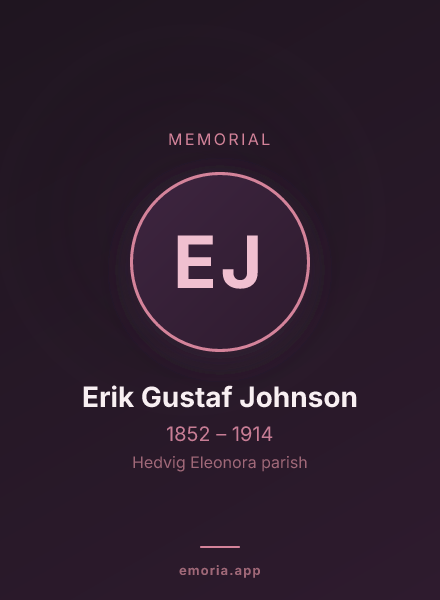 Memorial portrait of Erik Gustaf Johnson