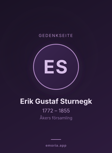 Gedenkportrait von Erik Gustaf Sturnegk