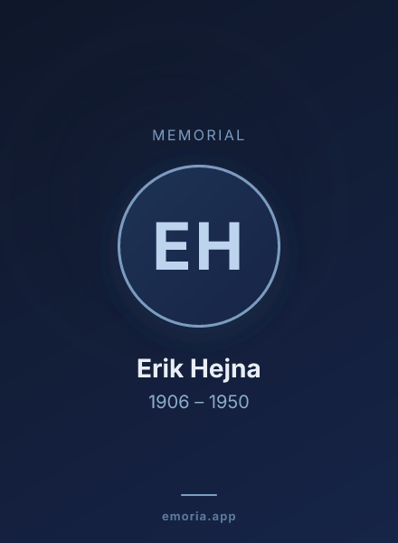 Memorial portrait of Erik Hejna