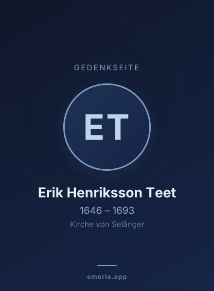 Gedenkportrait von Erik Henriksson Teet