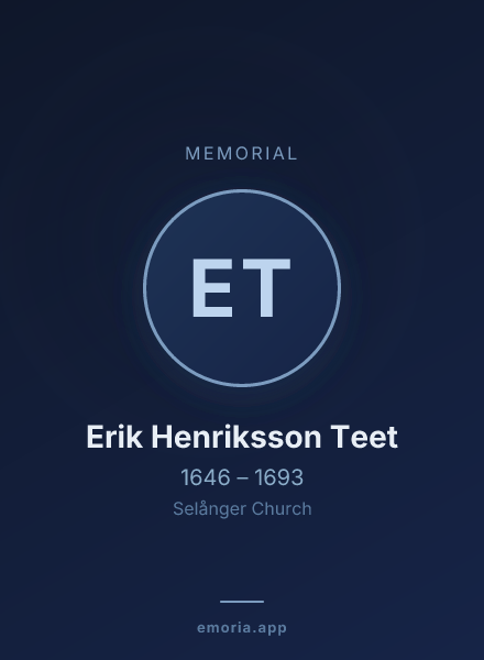Memorial portrait of Erik Henriksson Teet
