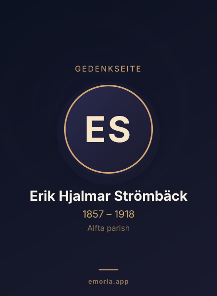 Gedenkportrait von Erik Hjalmar Strömbäck
