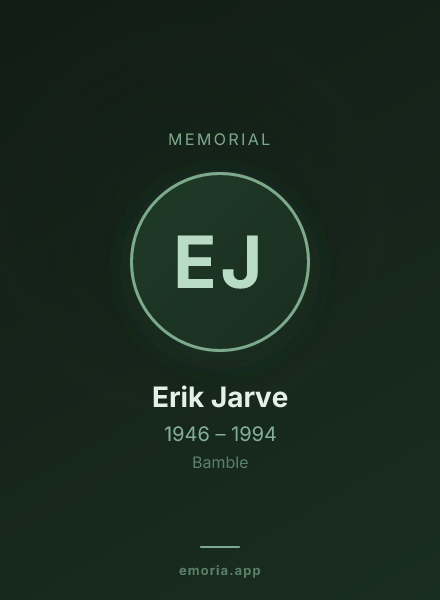 Memorial portrait of Erik Jarve