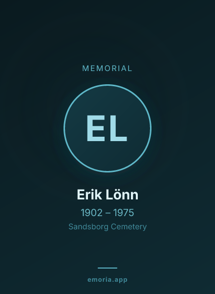 Memorial portrait of Erik Lönn