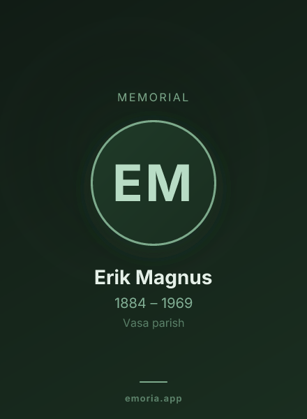 Memorial portrait of Erik Magnus