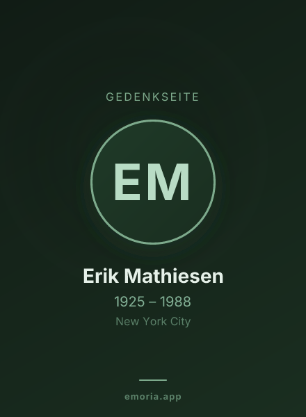 Gedenkportrait von Erik Mathiesen