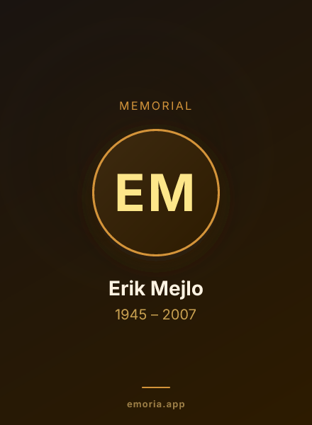 Memorial portrait of Erik Mejlo