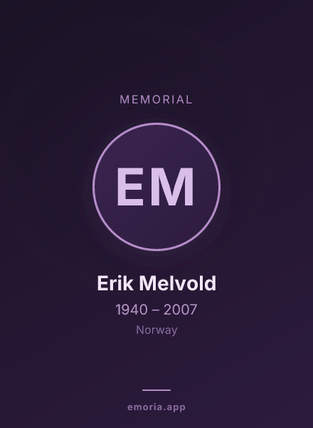 Memorial portrait of Erik Melvold