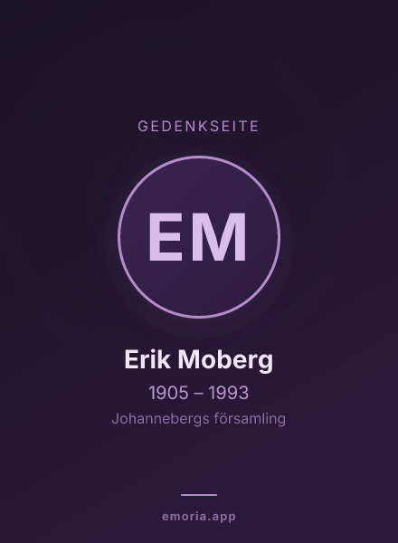 Gedenkportrait von Erik Moberg