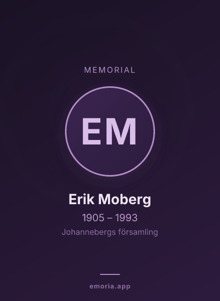 Memorial portrait of Erik Moberg