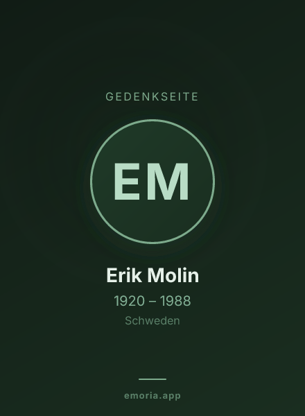 Gedenkportrait von Erik Molin