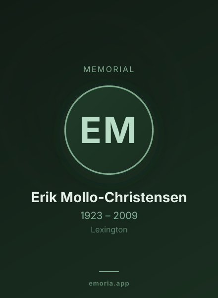 Memorial portrait of Erik Mollo-Christensen