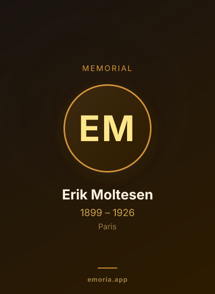 Memorial portrait of Erik Moltesen