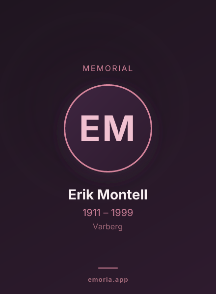 Memorial portrait of Erik Montell
