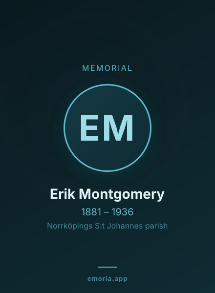Memorial portrait of Erik Montgomery