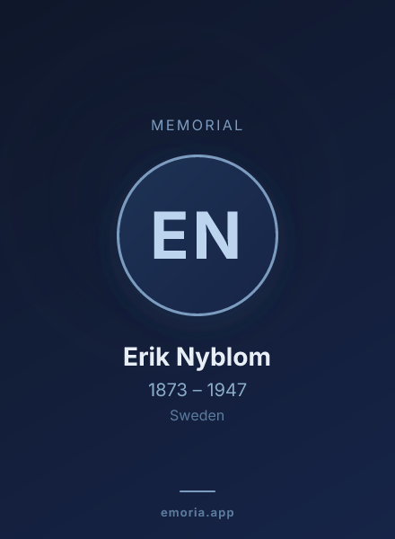 Memorial portrait of Erik Nyblom
