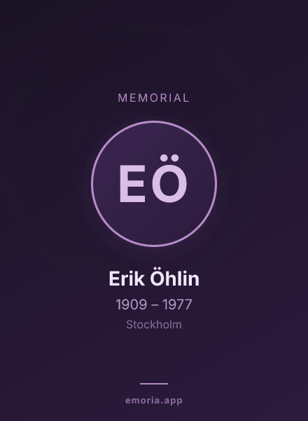 Memorial portrait of Erik Öhlin