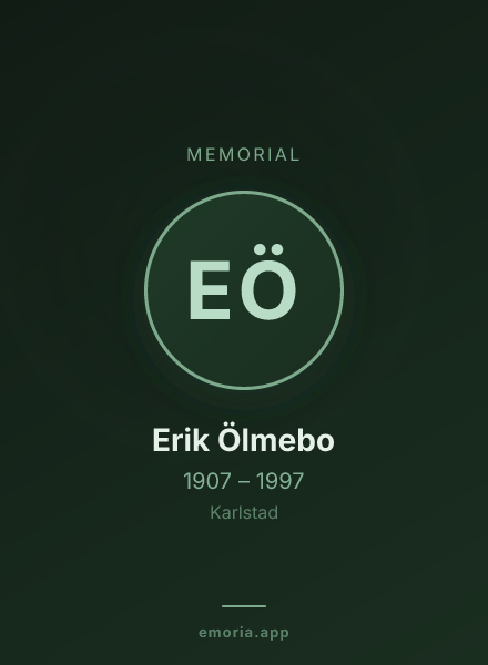 Memorial portrait of Erik Ölmebo