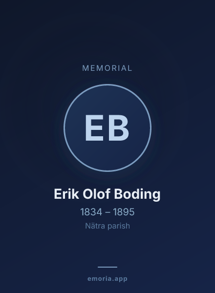 Memorial portrait of Erik Olof Boding