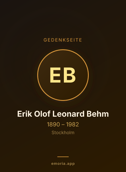 Gedenkportrait von Erik Olof Leonard Behm