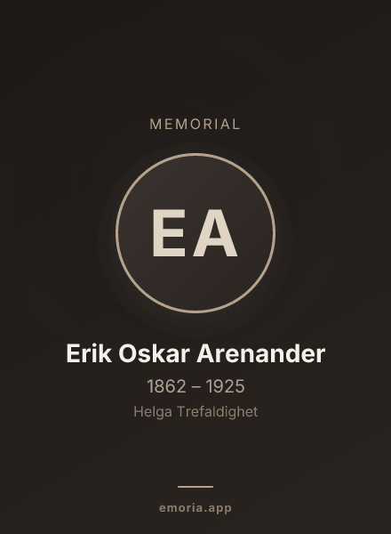 Memorial portrait of Erik Oskar Arenander