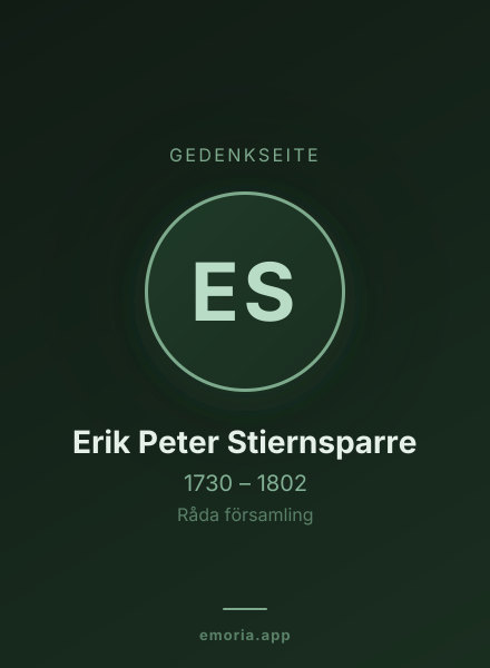 Gedenkportrait von Erik Peter Stiernsparre